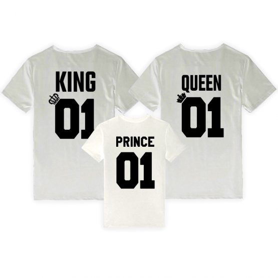 King Queen Prince shirts wit