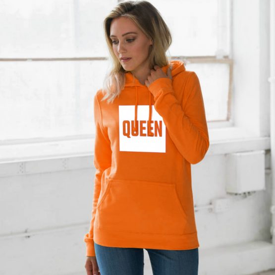 Oranje Koningsdag hoodie Blok Queen