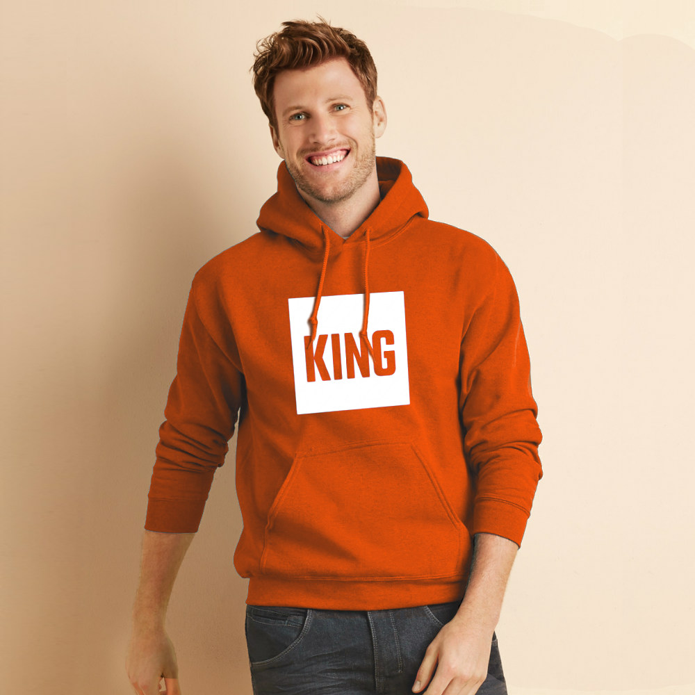 Oranje Koningsdag hoodie blok sfeerfoto