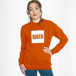 Oranje Koningsdag trui Queen sfeerfoto