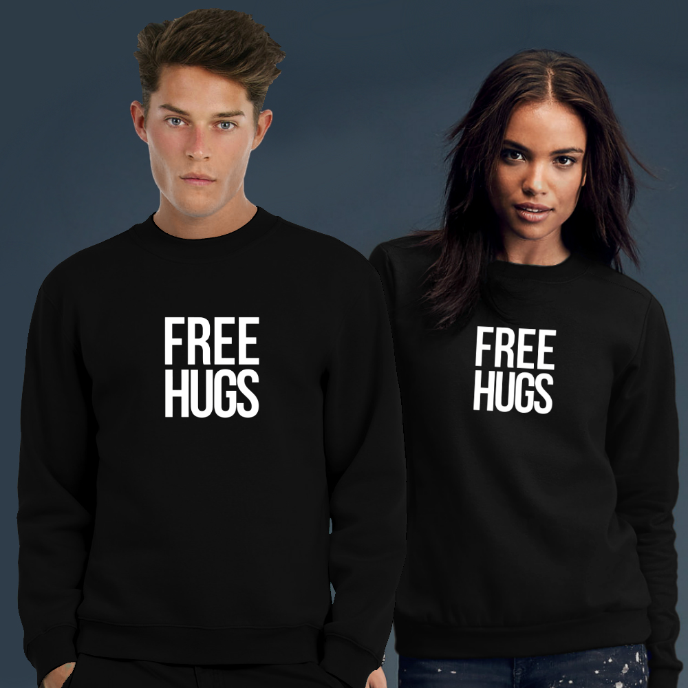 US dollar Schurend oor Free Hugs sweater met tekst | Tijdelijk €24,95 | Snel thuisbezorgd