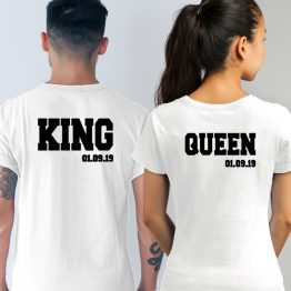 King Queen Shirt met Datum wit
