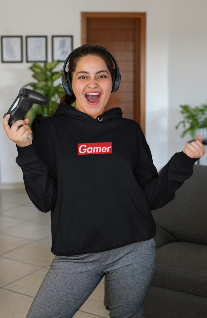 Gamer hoodie Supreme zwart