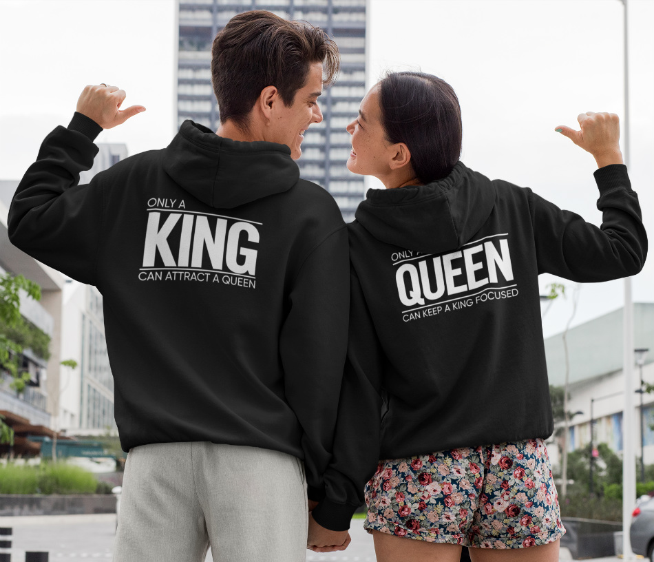 King Queen Hoodies Set Premium Only