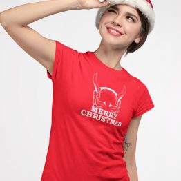 Kerst T-shirt Merry Horns