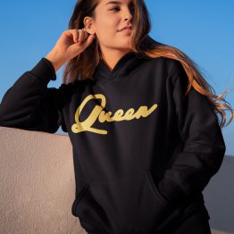 Queen Hoodie Premium Black Gold