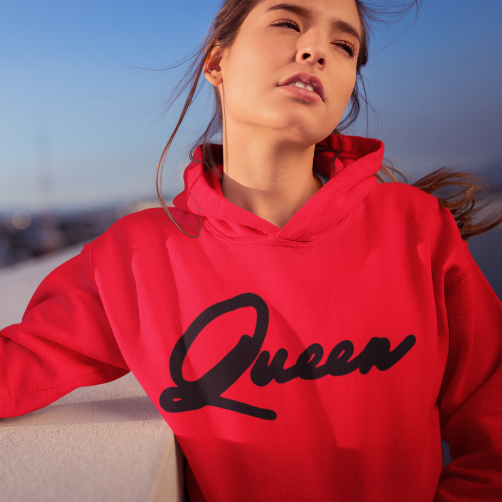 Queen Hoodie Premium Red Black