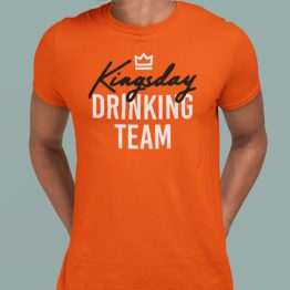 Oranje Koningsdag T-Shirt Drinking Team