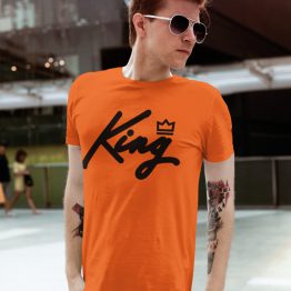 Oranje Koningsdag T-Shirt King Crown