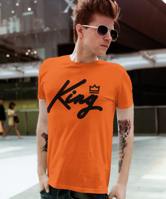 Oranje Koningsdag T-Shirt King Crown