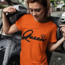 Oranje Koningsdag T-Shirt Queen Crown