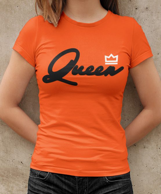 Oranje Koningsdag T-Shirt Queen Premium