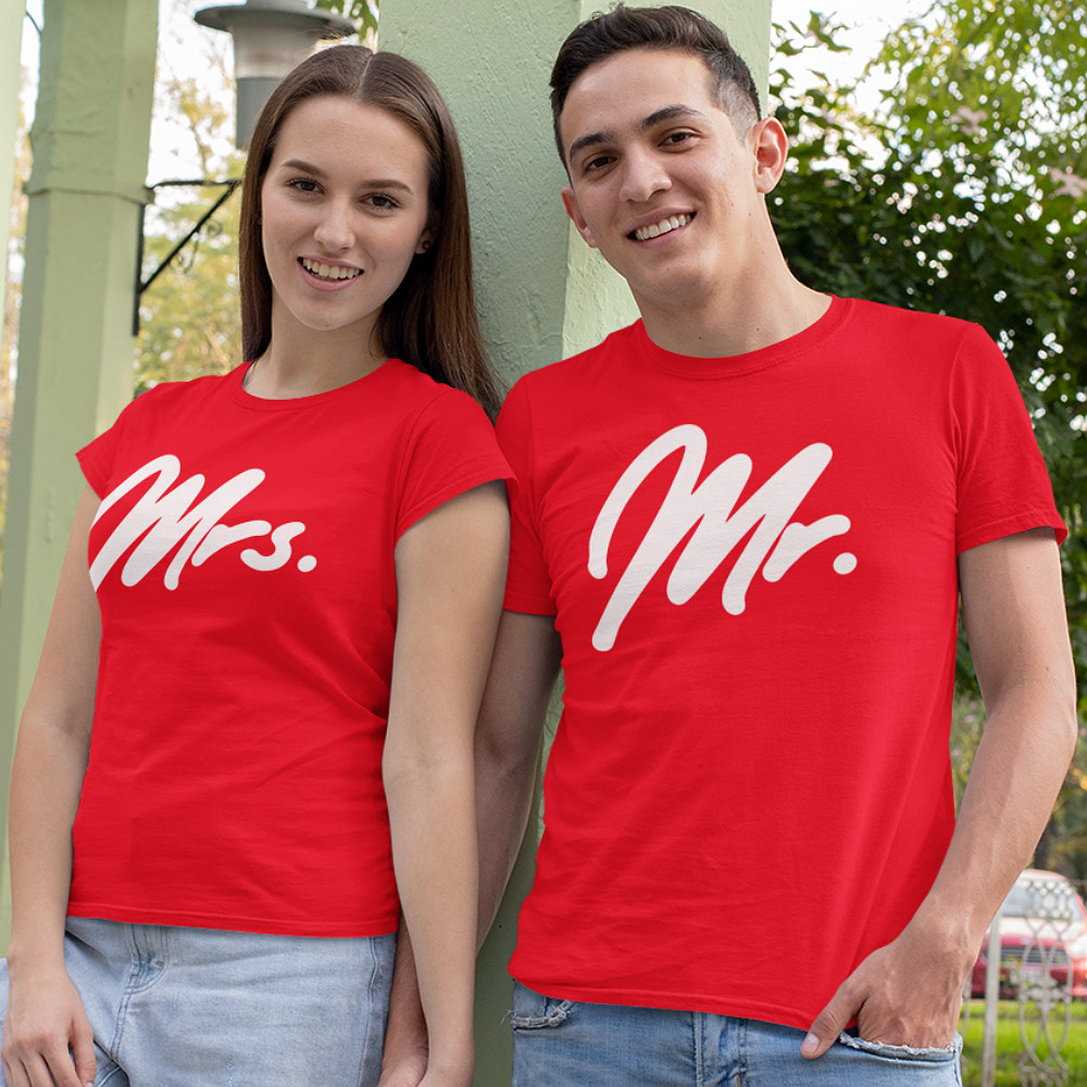 Mr Mrs T-Shirt Premium Red