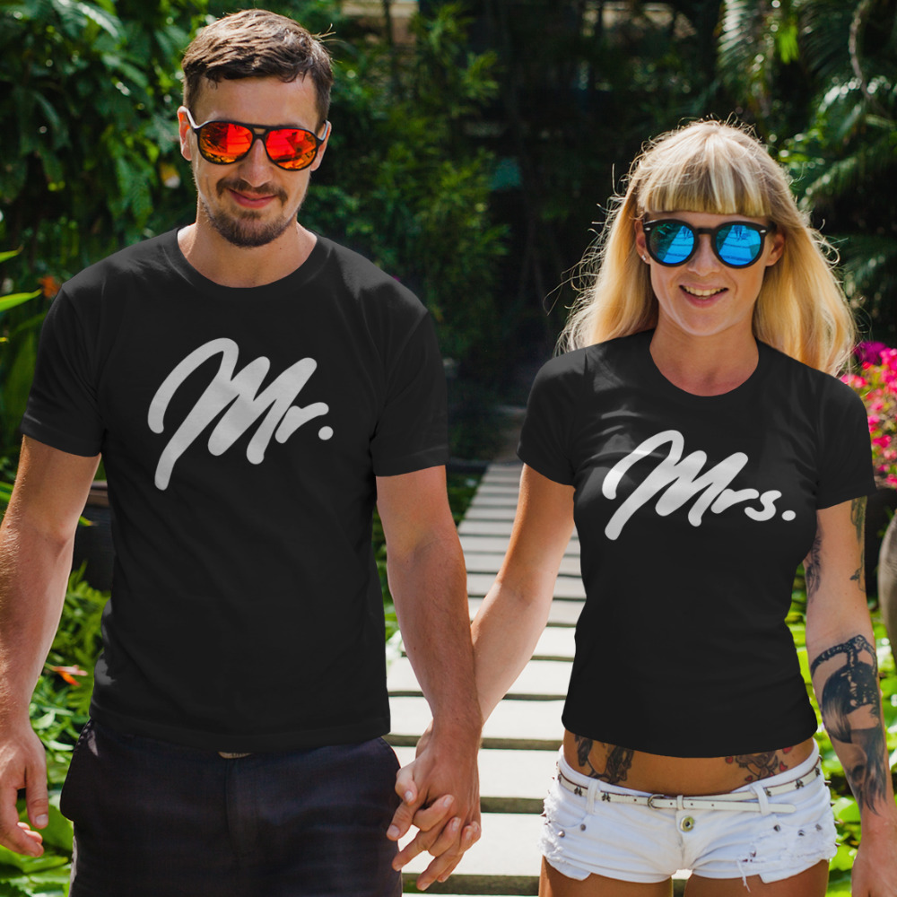 Sijpelen exotisch pot Mr & Mrs T-Shirts Premium | Levering 1 - 2 werkdagen | Slechts €21,95