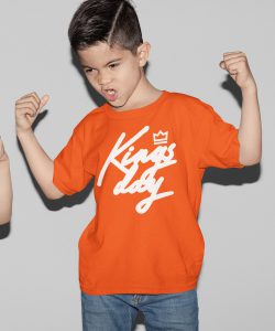 Oranje Koningsdag T-Shirt Kind Kingsday Kroon