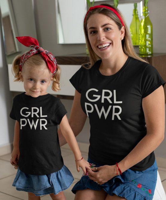 Moeder Dochter Shirts GRL PWR
