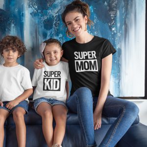Moeder Dochter Shirt Super Mom Kid