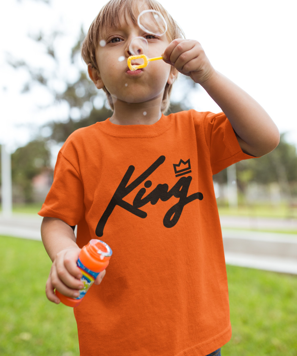 Rusland Sluimeren Email Koningsdag Shirt Kind King Black - Oranje kleding | 1001CAPS.NL