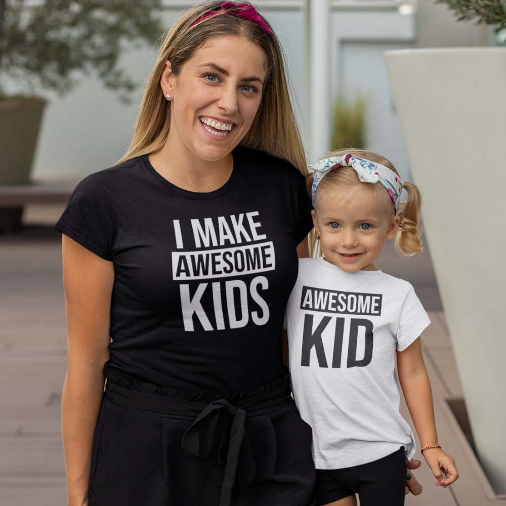 tegel Verbazing Kan worden berekend Moeder Dochter Shirts Set | I Make Awesome Kids - 1001CAPS.NL