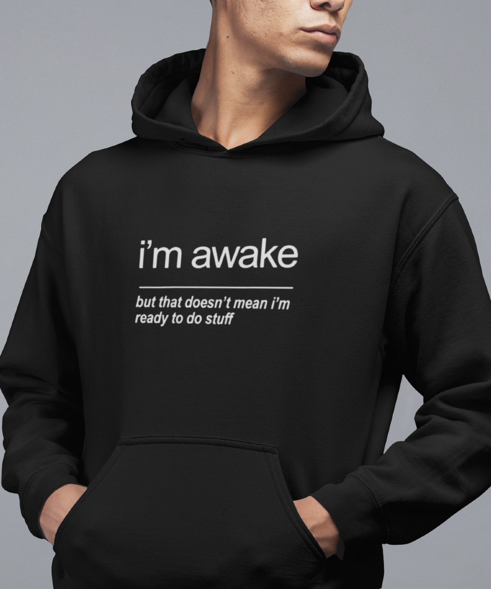 zand Telemacos Imperialisme Text Hoodie I'm Awake | Streetwear Collection - 1001CAPS