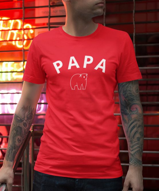 Vaderdag T-Shirt Papa Bear Rood