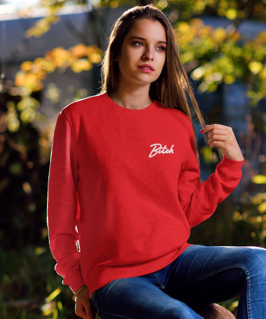 Bitch Sweater Premium Red Chest