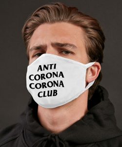 Wit mondkapje Anti Corona Club 2