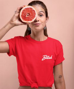 Bitch T-Shirt Premium Red Chest
