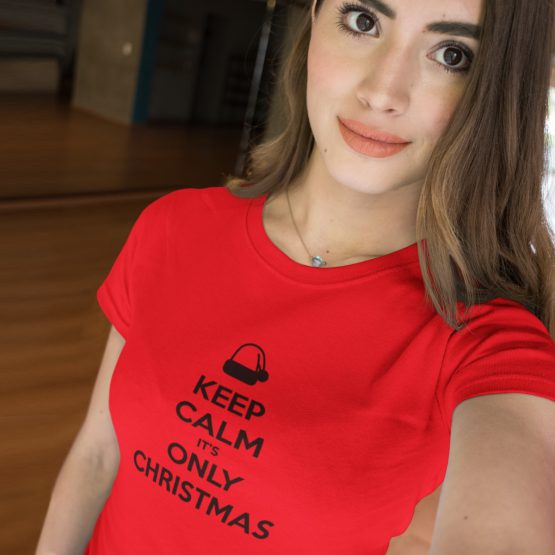 Foute Kerst T-Shirt Rood Keep Calm It's Only Christmas