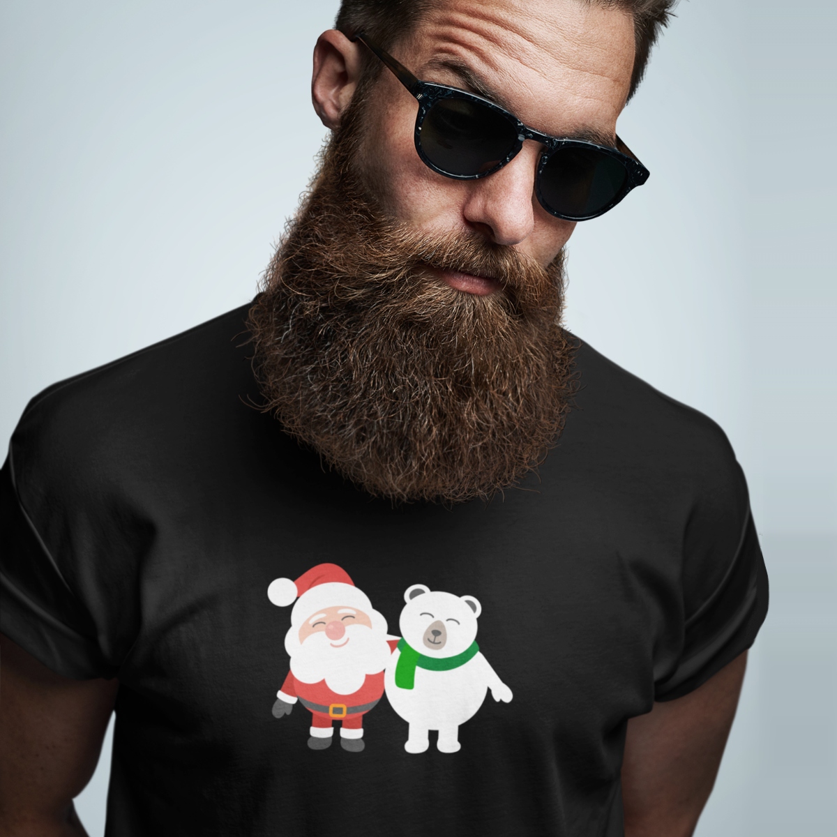 Inactief NieuwZeeland Efficiënt Foute Kerst T-Shirt Zwart - Kerstman & IJsbeer | 1001CAPS