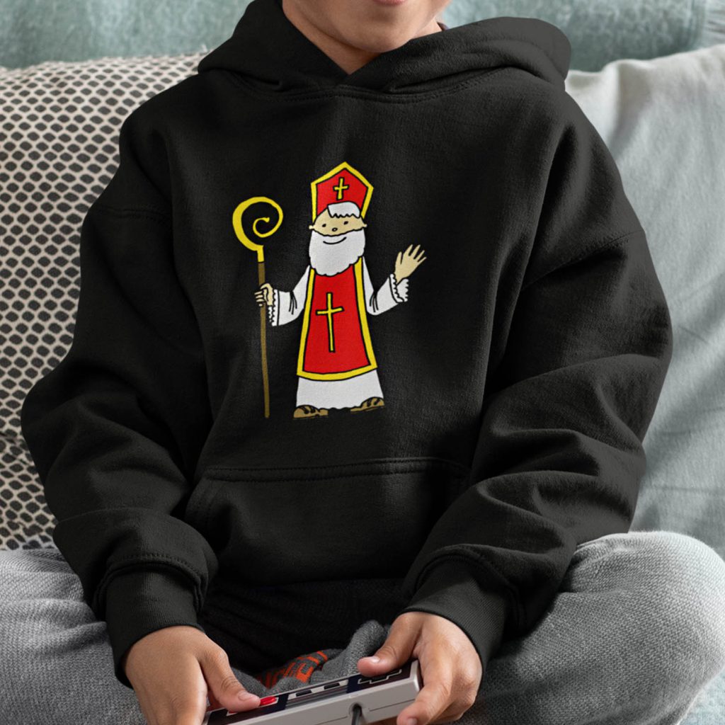 Sinterklaas Hoodie Kind Zwart Cartoon