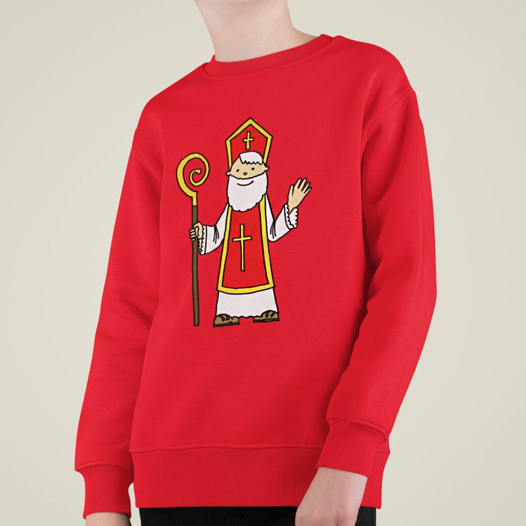 Sinterklaas Trui Kind Rood Cartoon