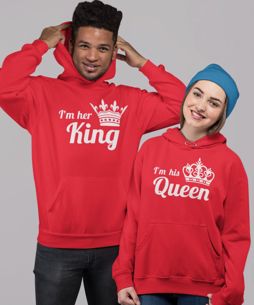 King Queen Hoodies Premium His Hers