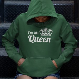 King Queen Hoodie His Hers Groen
