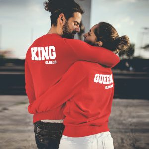 King Queen Sweaters met Datum Rood