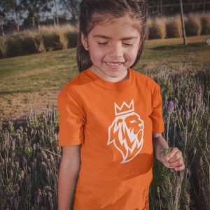 Oranje Koningsdag T-Shirt Kind De Leeuw