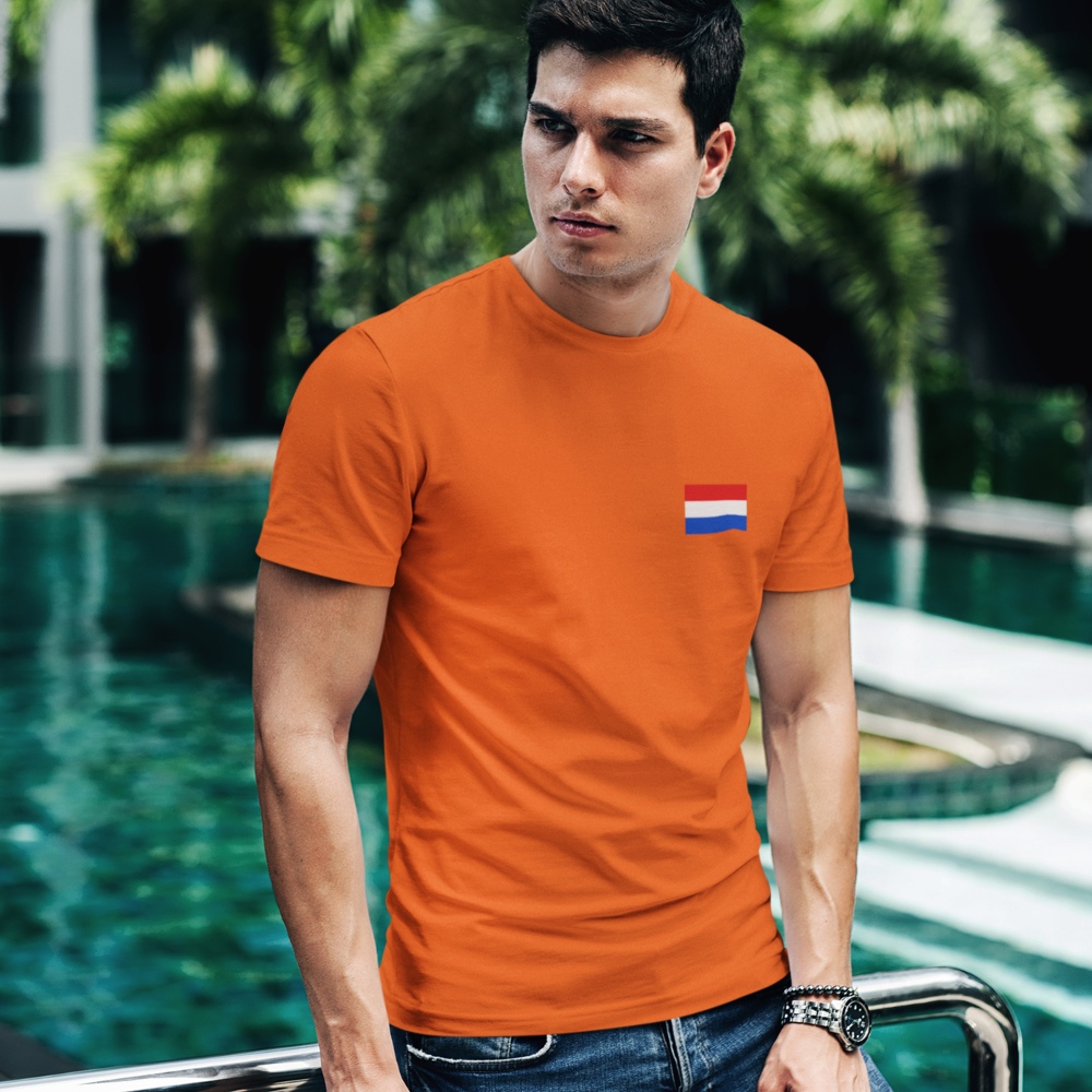 Koningsdag T-Shirt met Nederlandse Vlag - t/m 4XL | 1001CAPS