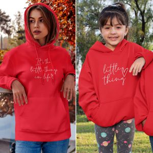 Moeder Dochter Hoodies It's The Little Things Rood 3