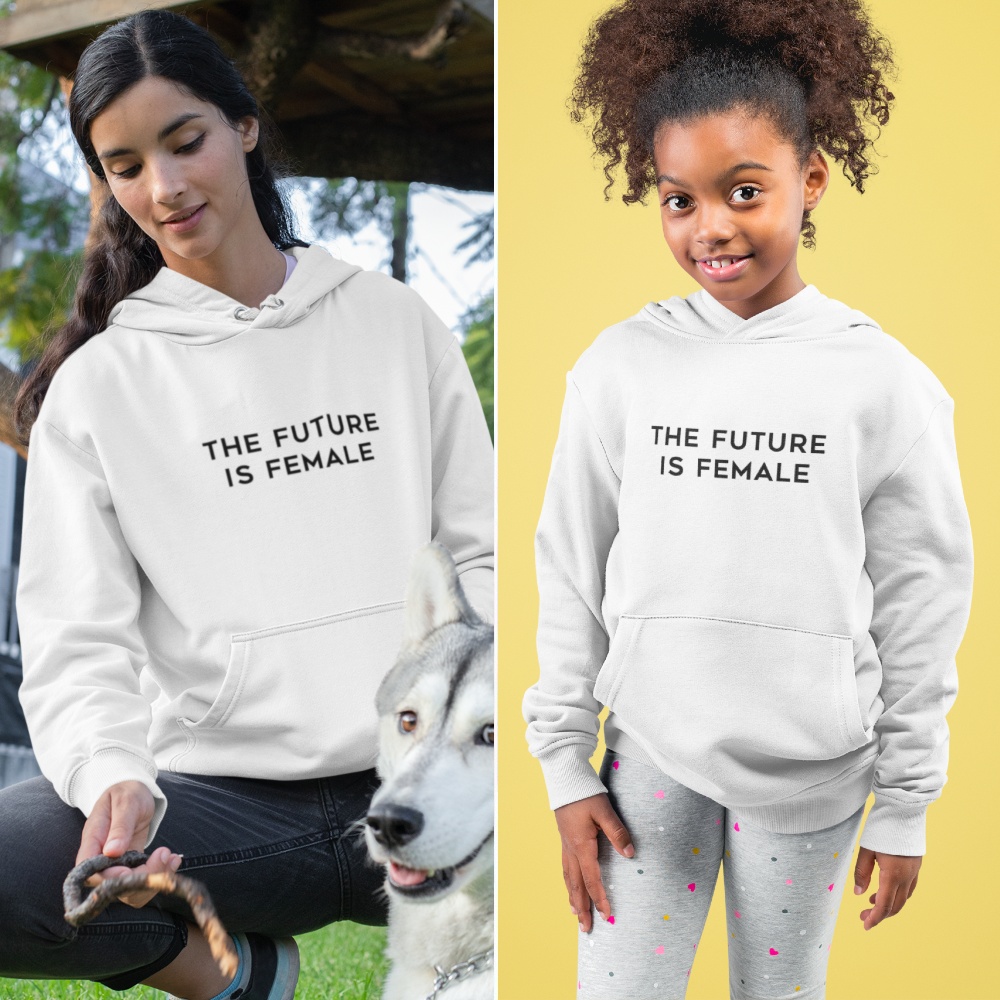 Moeder Dochter Hoodies The Future Is Female Wit