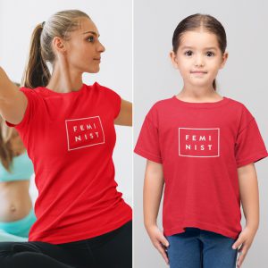 Moeder Dochter T-Shirts Feminist Rood