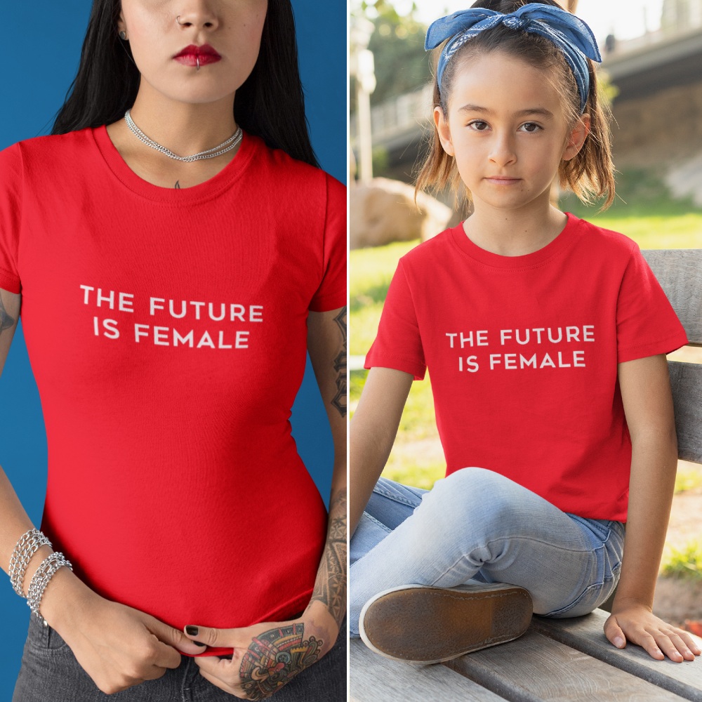 Moeder Dochter T-Shirts The Future Is Female Rood