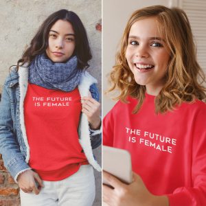Moeder Dochter Truien The Future Is Female Rood
