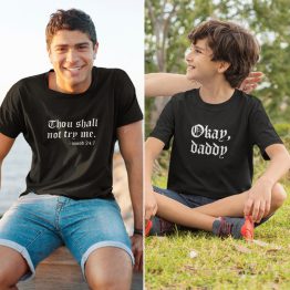 Vader Zoon T-Shirts Thou Shall Not Try Me Zwart