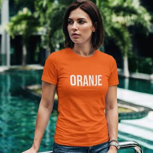 Oranje WK EK Koningsdag T-shirt met tekst Oranje Dames