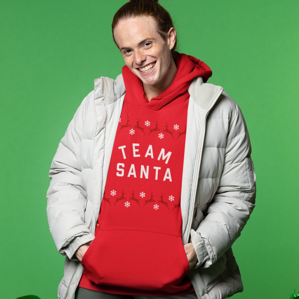 Kerst Hoodie Rood Team Santa Rendieren