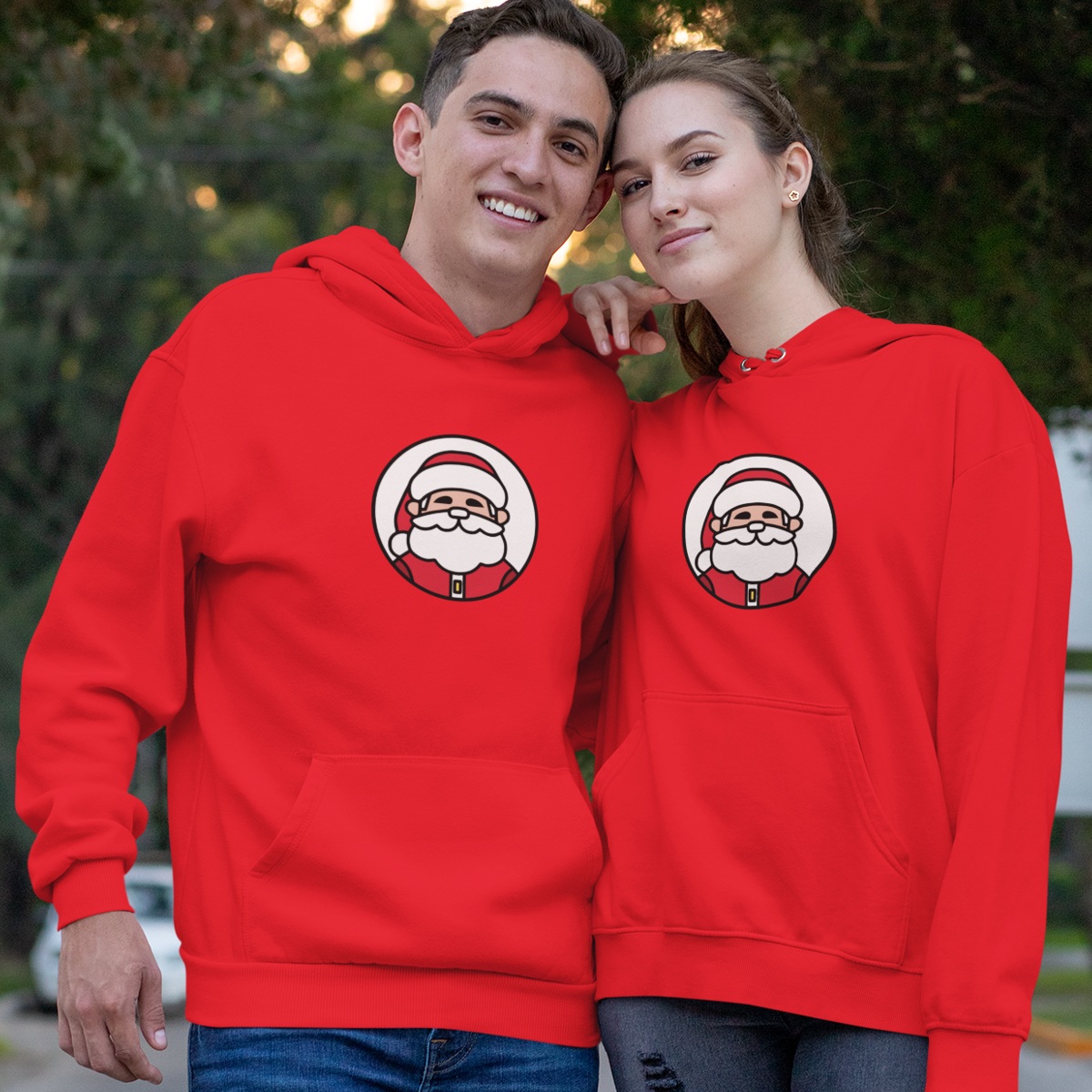 Set Kerst Hoodies kopen Kerstman Rood Snelle verzending