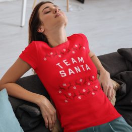 Kerst T-Shirt Rood Team Santa Rendieren