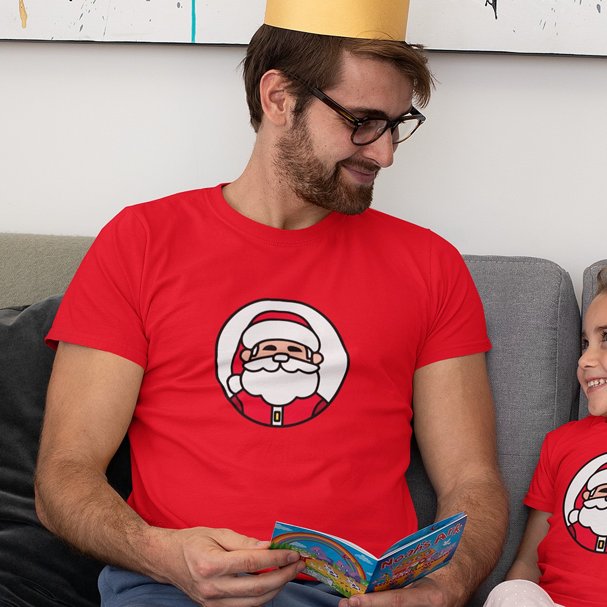 nabootsen barsten Pedagogie Kerst T-Shirt Rood met Kerstman - Snelle levering | Dames & Heren