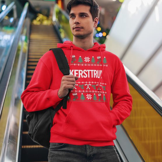 Foute Kerst Hoodie Rood Candy Cane Kersttrui