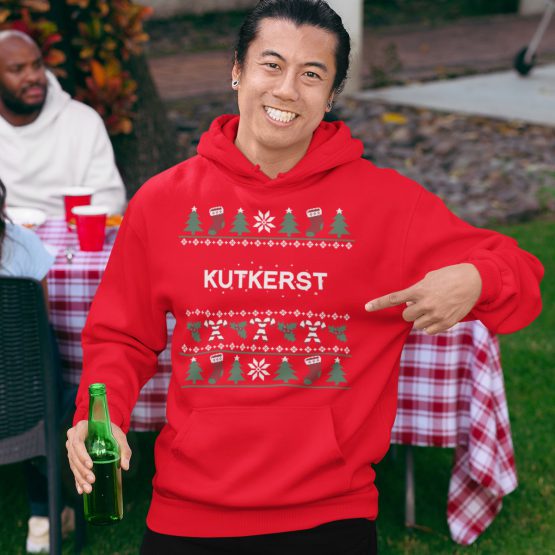 Foute Kerst Hoodie Rood Candy Cane Kutkerst